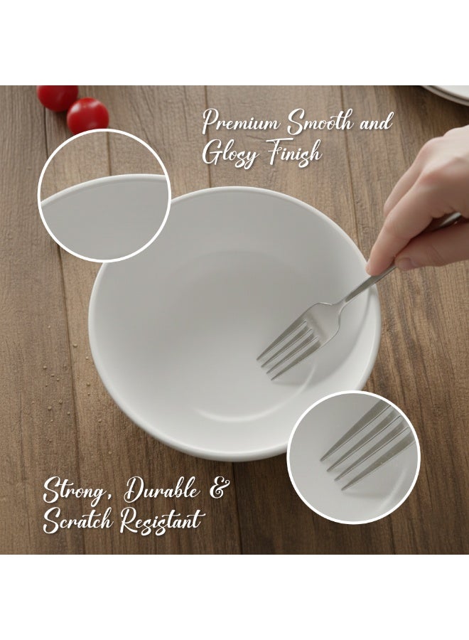 Luminarc White Ceramic Bowl  – 9.5cm Small Serving Bowls, Durable Microwave & Dishwasher Safe Soup Dessert Snack Bowls - Image 3